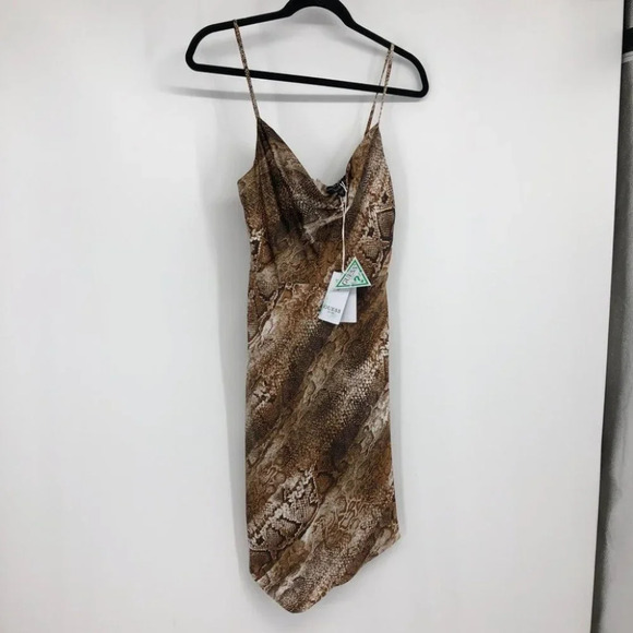 Guess snakeskin cowl neck mini slip dress Lucy NWT - Picture 2 of 16